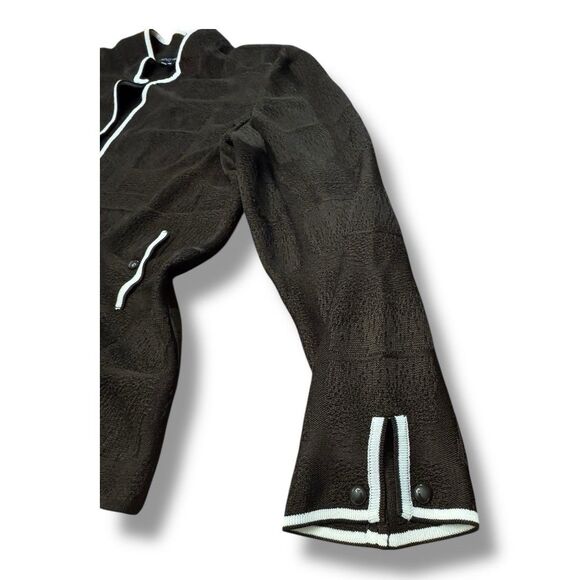 Ming Wang Knit Cardigan Sweater Brown Mandarin Collar Hook and Eye Women’s Sz PS - Picture 9 of 13